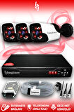 BAYICAM 3 Kameralı Panda 3 Dış Kamera Set HDD'siz Full HD Gece Görüşlü Güvenlik Kamerası Sistemi
