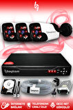 BAYICAM 3 Kameralı Panda 3 Dış Kamera Set 320 GB HDD Full HD Gece Görüşlü Güvenlik Kamerası Sistemi