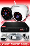 BAYICAM 2 Kameralı Uzay 1 İç Kamera Set HDD'siz Full HD Gece Görüşlü Güvenlik Kamerası Sistemi