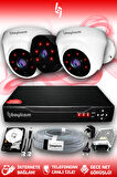 BAYICAM 3 Kameralı Uzay 2 İç Kamera Set 250 GB HDD Full HD Gece Görüşlü Güvenlik Kamerası Sistemi