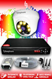 BAYICAM 1 Kameralı Dome 1 İç Kamera Set HDD'siz Full HD Renkli Gece Görüşlü Güvenlik Kamerası Sistemi