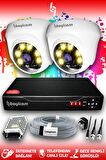 BAYICAM 2 Kameralı Dome 2 İç Kamera Set HDD'siz Full HD Renkli Gece Görüşlü Güvenlik Kamerası Sistemi