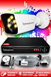 BAYICAM 1 Kameralı Kare 1 Dış Kamera Set 320 GB HDD Full HD Renkli Gece Görüşlü Güvenlik Kamerası Sistemi