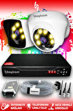 BAYICAM 2 Kameralı Kare 1 İç Kamera Set HDD'siz Full HD Renkli Gece Görüşlü Güvenlik Kamerası Sistemi