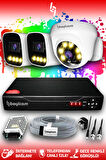 BAYICAM 3 Kameralı Zebra 1 İç Kamera Set HDD'siz Full HD Renkli Gece Görüşlü Güvenlik Kamerası Sistemi