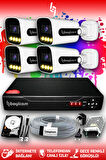 BAYICAM 4 Kameralı Zebra 4 Dış Kamera Set 100 GB HDD Full HD Renkli Gece Görüşlü Güvenlik Kamerası Sistemi
