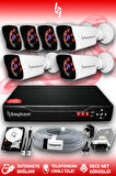 BAYICAM 6 Kameralı Kare 6 Dış Kamera Set 500 GB HDD Full HD Gece Görüşlü Güvenlik Kamerası Sistemi