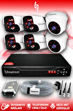 BAYICAM 6 Kameralı Panda 2 İç Kamera Set HDD'siz Full HD Gece Görüşlü Güvenlik Kamerası Sistemi