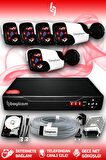 BAYICAM 5 Kameralı Panda 5 Dış Kamera Set 100 GB HDD Full HD Gece Görüşlü Güvenlik Kamerası Sistemi