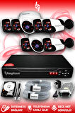 BAYICAM 8 Kameralı Panda 2 İç Kamera Set 1 TB HDD Full HD Gece Görüşlü Güvenlik Kamerası Sistemi