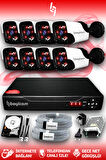BAYICAM 8 Kameralı Panda 8 Dış Kamera Set 1 TB HDD Full HD Gece Görüşlü Güvenlik Kamerası Sistemi