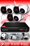 BAYICAM 6 Kameralı Uzay 3 İç Kamera Set 320 GB HDD Full HD Gece Görüşlü Güvenlik Kamerası Sistemi