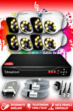 BAYICAM 8 Kameralı Kare 4 İç Kamera Set HDD'siz Full HD Renkli Gece Görüşlü Güvenlik Kamerası Sistemi