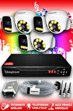 BAYICAM 6 Kameralı Zebra 3 İç Kamera Set HDD'siz Full HD Renkli Gece Görüşlü Güvenlik Kamerası Sistemi