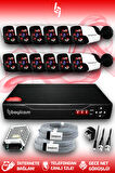 BAYICAM 12 Kameralı Panda 12 Dış Kamera Set HDD'siz Full HD Gece Görüşlü Güvenlik Kamerası Sistemi