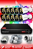 BAYICAM 10 Kameralı Kare 10 Dış Kamera Set HDD'siz Full HD Renkli Gece Görüşlü Güvenlik Kamerası Sistemi