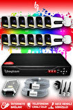 BAYICAM 12 Kameralı Zebra 12 Dış Kamera Set HDD'siz Full HD Renkli Gece Görüşlü Güvenlik Kamerası Sistemi