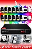 BAYICAM 12 Kameralı Zebra 12 Dış Kamera Set 320 GB HDD Full HD Renkli Gece Görüşlü Güvenlik Kamerası Sistemi