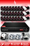 BAYICAM 24 Kameralı Panda 24 Dış Kamera Set 2 TB HDD Full HD Gece Görüşlü Güvenlik Kamerası Sistemi