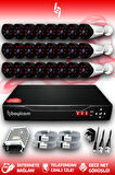 BAYICAM 24 Kameralı Uzay 24 Dış Kamera Set HDD'siz Full HD Gece Görüşlü Güvenlik Kamerası Sistemi