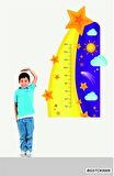 Bizerk Görsel Bulut ve Yıldız Temalı Çocuk /Bebek Odası Boy Ölçer  Dekoratif Cam Kapı Duvar Sticker 
