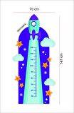 Bizerk Görsel Uzay Mekiği Temalı Çocuk /Bebek Odası Boy Ölçer  Dekoratif Cam Kapı Duvar Sticker 
