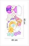 Bizerk Görsel Sevimli Baykuş Unicorn Aydede Yıldız Çocuk/Bebek Odası Kreş Anaokulu Duvar Yapışkanı Sticker