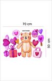 Bizerk Görsel Karikatür Oyuncak Ayı Kalp Şekerleme Bebek/Çocuk Odası Kreş Duvar Kapı Cam Sticker Seti