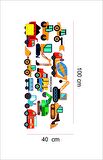 Bizerk Görsel Eğitici Taşıt  İş Makinesi Kamyon Vinç Traktör Bebek/Çocuk Odası Duvar Kapı Sticker
