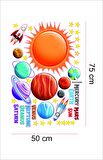Bizerk Görsel Eğitici Gezegenler Dünya Venüs Mars Saturn Bebek/Çocuk Odası Duvar Kapı Sticker