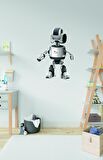 Bizerk Görsel Sevimli Robot Çocuk/Bebek Odası Kreş Anaokulu Duvar Kapı Cam Sticker