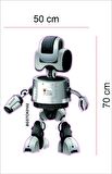 Bizerk Görsel Sevimli Robot Çocuk/Bebek Odası Kreş Anaokulu Duvar Kapı Cam Sticker