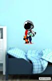 Bizerk Görsel Kaykay Play Station Kask Çocuk/Bebek Odası Kreş Anaokulu Duvar Kapı Cam Sticker