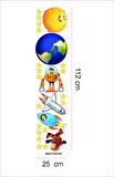 Bizerk Görsel Uzay Gemisi Astronot Dünya Mekik Yıldız Çocuk/Bebek Odası Kreş Anaokulu Duvar Kapı Cam Sticker