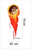 Bizerk Görsel Göktaşı Meteor Ateş Uzay Samanyolu Çocuk/Bebek Odası Kreş Anaokulu Duvar Kapı Cam Sticker
