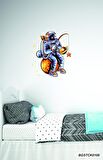 Bizerk Görsel Oltalı Astronot Gezegen Yıldız Çocuk/Bebek Odası Kreş Anaokulu Duvar Kapı Sticker
