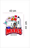 Bizerk Görsel Astronot Çocuklar ve Uzaylılar Mekik Mars Çocuk/Bebek Odası Kreş Anaokulu Duvar Kapı Sticker