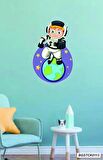 Bizerk Görsel Gezegen Astronot Uzay Yıldız Çocuk/Bebek Odası Kreş Anaokulu Duvar Kapı Sticker