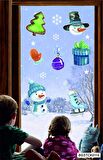 Bizerk Görsel Yeniyıl Noel Baba Kardan adam Çam ağacı Çocuk/Bebek Odası Kreş Anaokulu Duvar Sticker