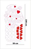Bizerk Görsel  Sevgililer Günü  Love Forever Beyaz Kalpler Vitrin Sticker Folyo
