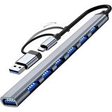 7 Port Usb 3.0 Hub 7in1 Usb 3.0 Hub Çoklayıcı Pc Bilgisayar Uyumlu Veri Aktarımı Mouse Klavye Bağlan