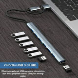 7 Port Usb 3.0 Hub 7in1 Usb 3.0 Hub Çoklayıcı Pc Bilgisayar Uyumlu Veri Aktarımı Mouse Klavye Bağlan