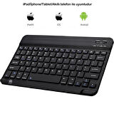 Kablosuz Bluetooth Türkçe Q Klavye ve Mouse Seti Ios/AndroidTablet Telefon Uyumlu Şarjlı