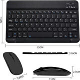 Kablosuz Bluetooth Türkçe Q Klavye ve Mouse Seti Ios/AndroidTablet Telefon Uyumlu Şarjlı
