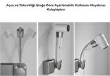 Ayarlanabilir Eller Serbest Saç Kurutma Makinesi Tutucu  Pratik Banyo Organizeri- Delme Gerektirmez