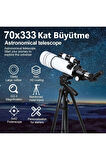 Teleskop 333x Çantalı Astronomik Gökyüzü Ay Doğa Teleskobu Tripod Telefon Tutucu Ay+Güneş Filtresi