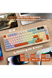 Gaming Oyuncu Klavye RGB Kablosuz 2.4ghz -Bluetooth Çift Bağlantılı Tft Led Ekranlı Oyuncu Klavye
