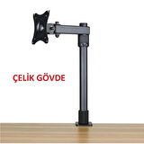 Ayarlanabilir Masaüstü Monitör Lcd, Led Tv Standı Vesa Uyumlu Ergonomik Ve Çelik Sağlam Siyah