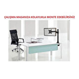 Ayarlanabilir Masaüstü Monitör Lcd, Led Tv Standı Vesa Uyumlu Ergonomik Ve Çelik Sağlam Siyah
