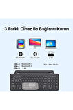Bluetooth Klavye +2.4Ghz Kablosuz Kendinden Standlı Tablet Telefon Tv PC Android IOS Windows Numerik